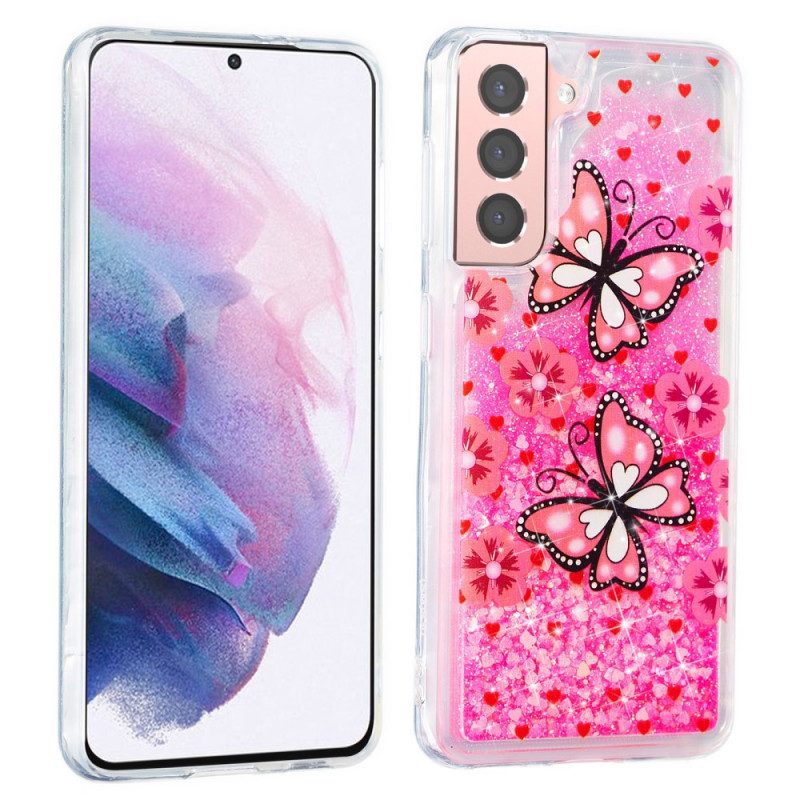 Hülle Für Samsung Galaxy S22 5G Pailletten-schmetterlinge