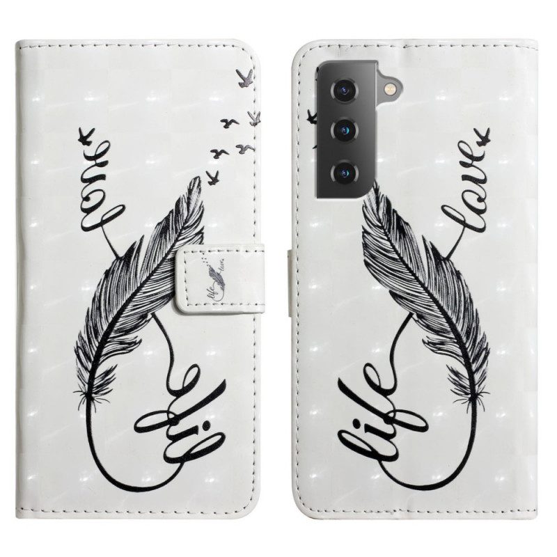 Lederhüllen Für Samsung Galaxy S22 5G Federleben Und Liebe