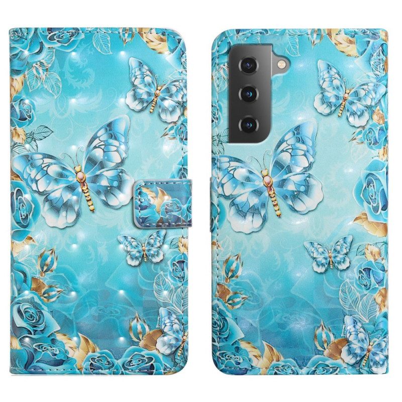Lederhüllen Für Samsung Galaxy S22 5G Flug Der Schmetterlinge