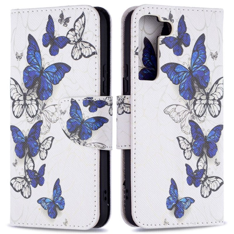 Lederhüllen Für Samsung Galaxy S22 5G Schmetterlingskönige