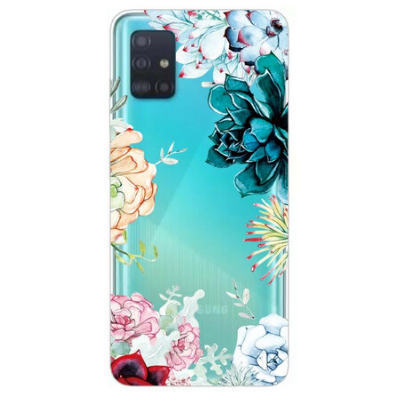 Hülle Für Samsung Galaxy A71 Nahtlose Aquarellblumen