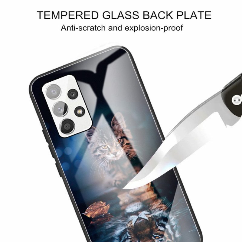 Hülle Für Samsung Galaxy A53 5G Mein Tiger Gehärtetes Glas