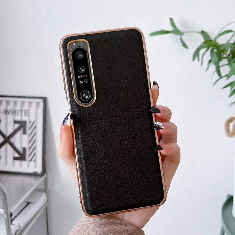 Handyhülle Für Sony Xperia 1 IV Echtlederfarbe