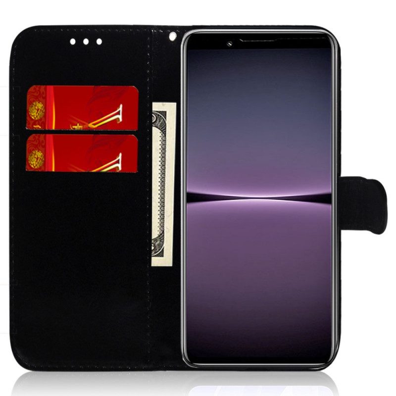 Lederhüllen Für Sony Xperia 1 IV Mit Kordel Licht Mit Riemen