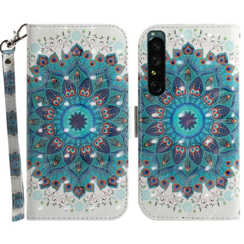 Lederhüllen Für Sony Xperia 1 IV Mit Kordel Riemchen-mandala