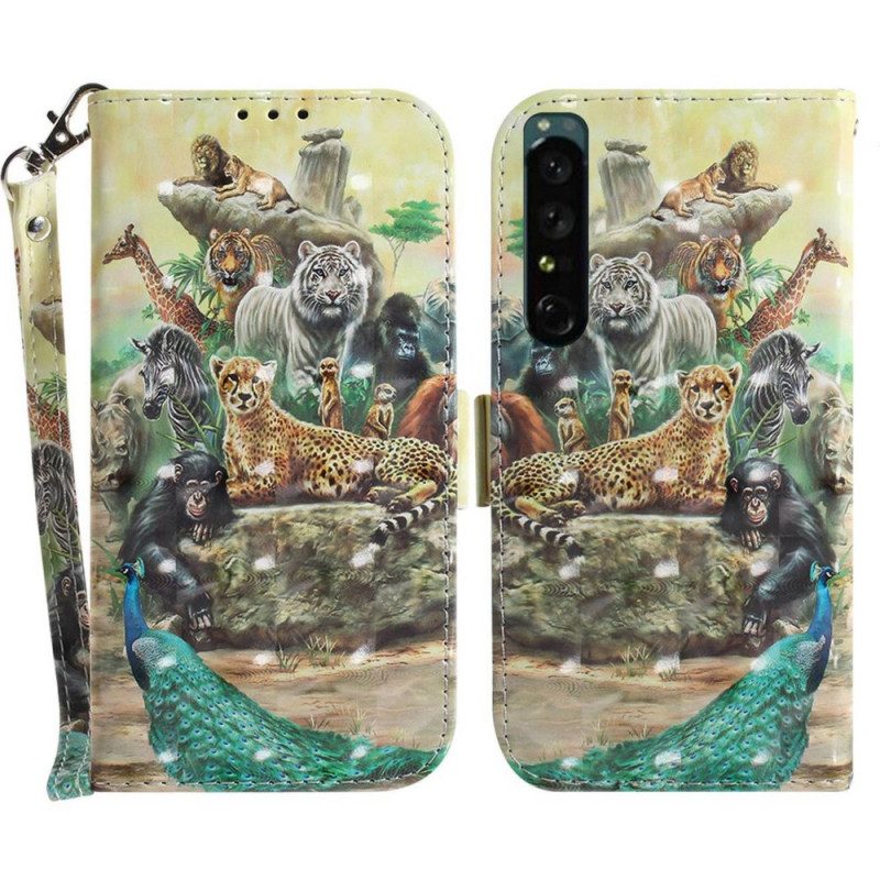 Lederhüllen Für Sony Xperia 1 IV Mit Kordel Tanga-safari