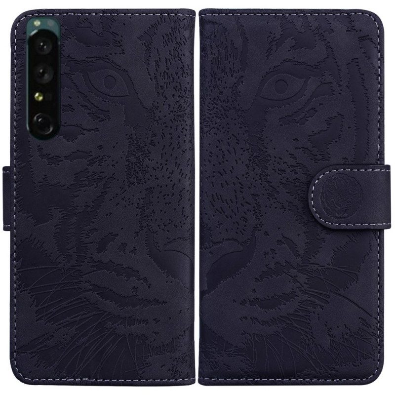 Lederhüllen Für Sony Xperia 1 IV Tigerdruck
