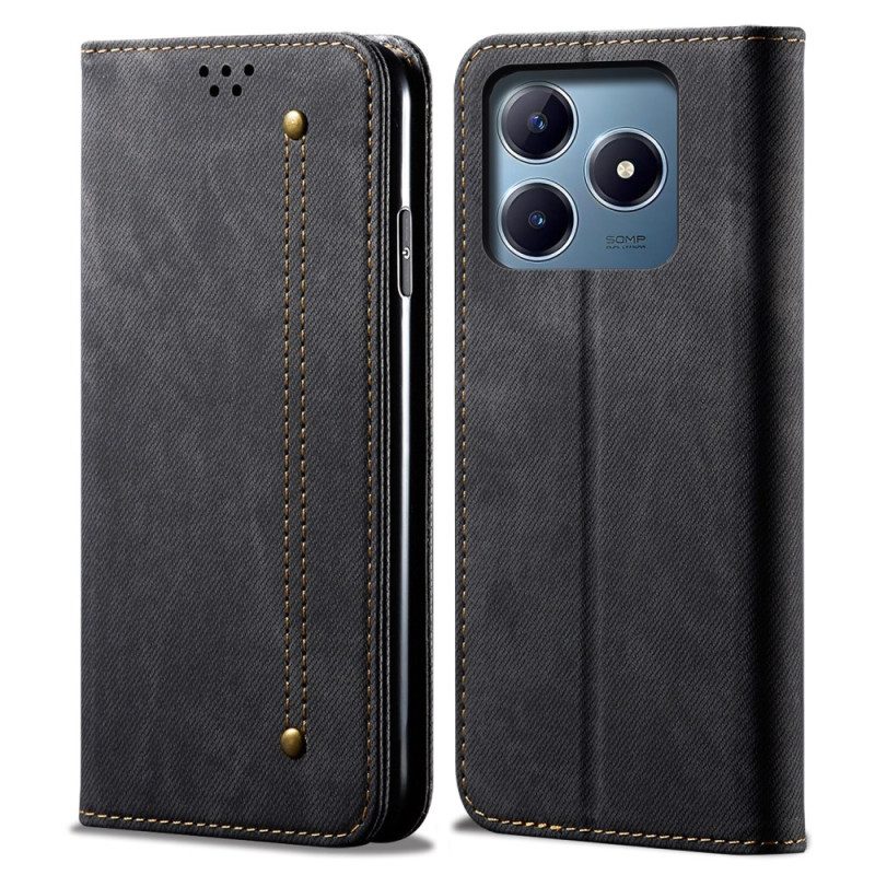 Flip Case Für Realme C61 Denim-stoff