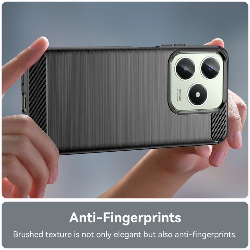 Hülle Für Realme C61 Gebürstete Kohlefaser