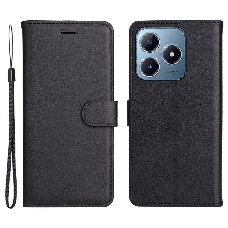 Lederhüllen Für Realme C61 Glattes Kunstleder