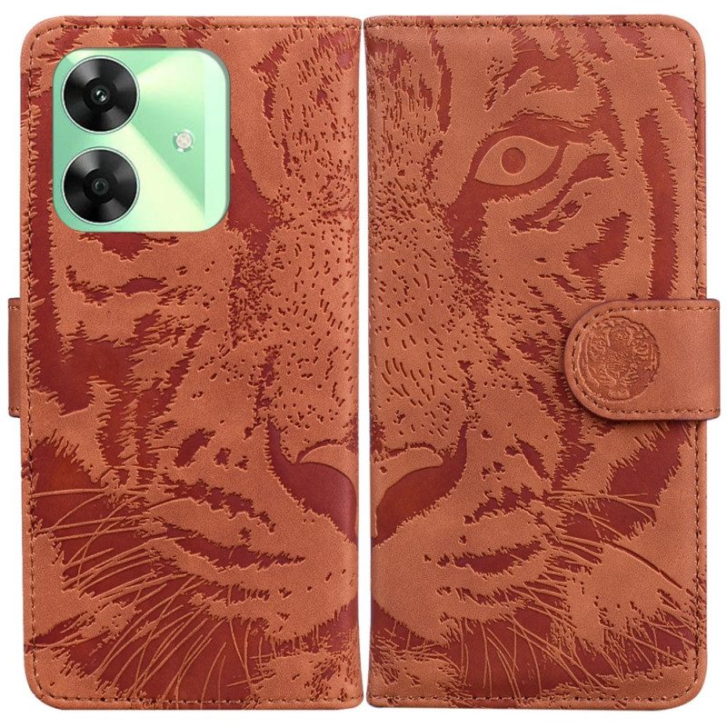Lederhüllen Für Realme C61 Tigerprint