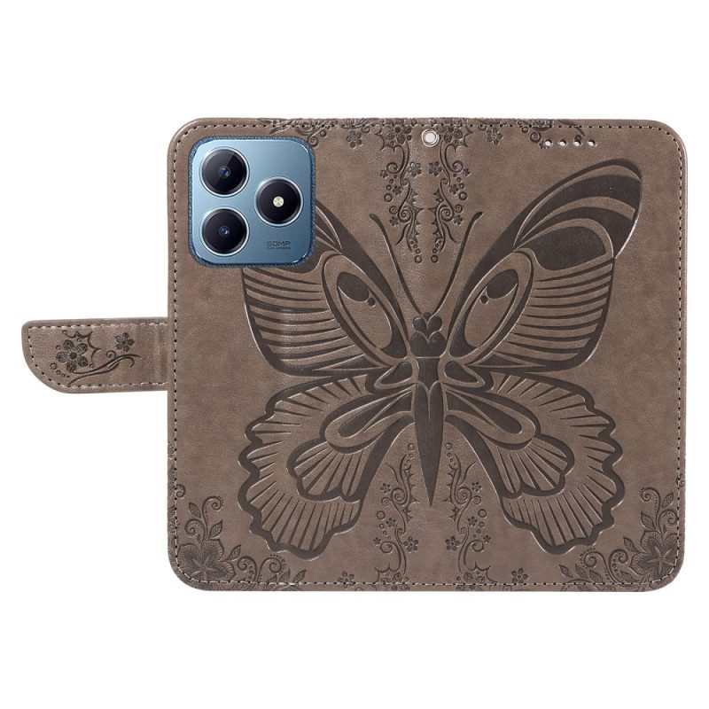 Lederhüllen Realme C61 Grafischer Schmetterling