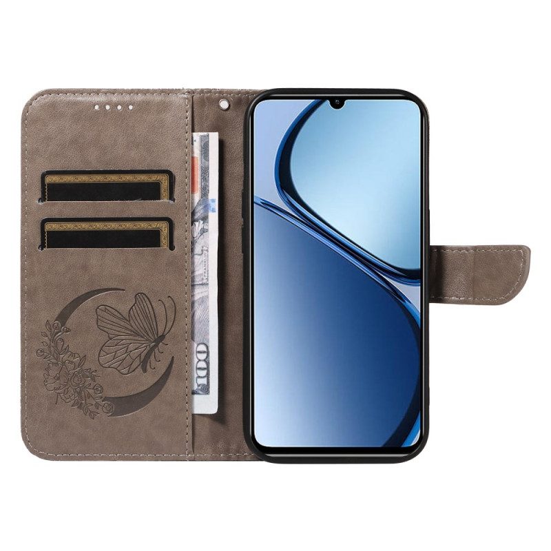 Lederhüllen Realme C61 Grafischer Schmetterling