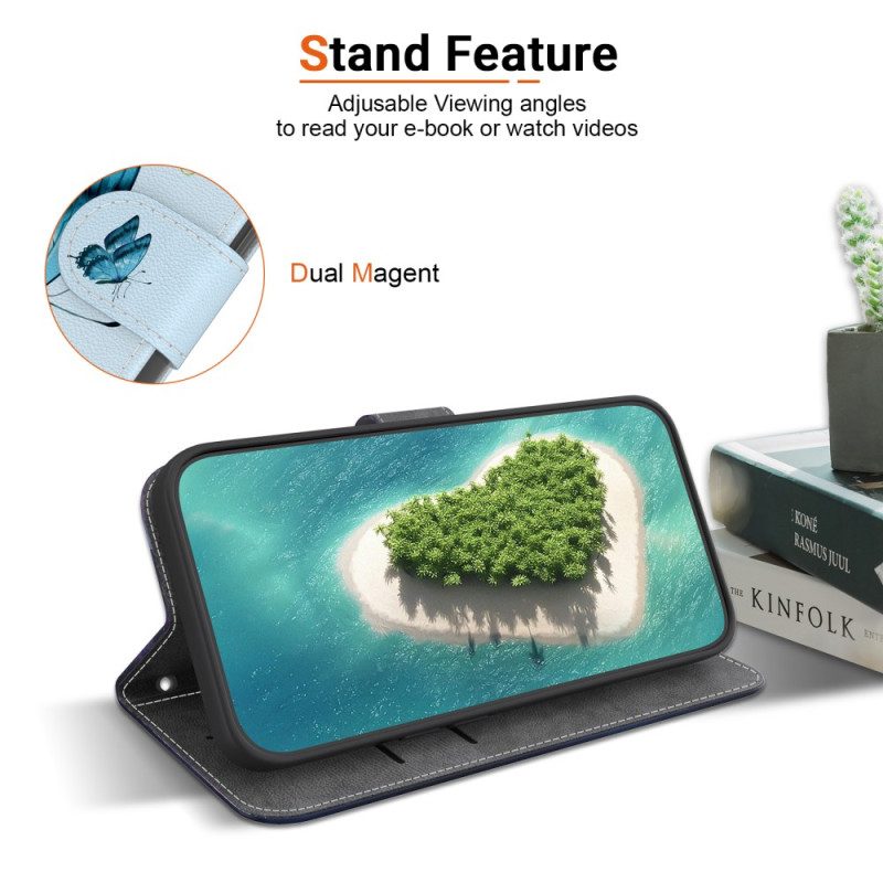 Lederhüllen Realme C61 Handyhülle Blaue Landschaft