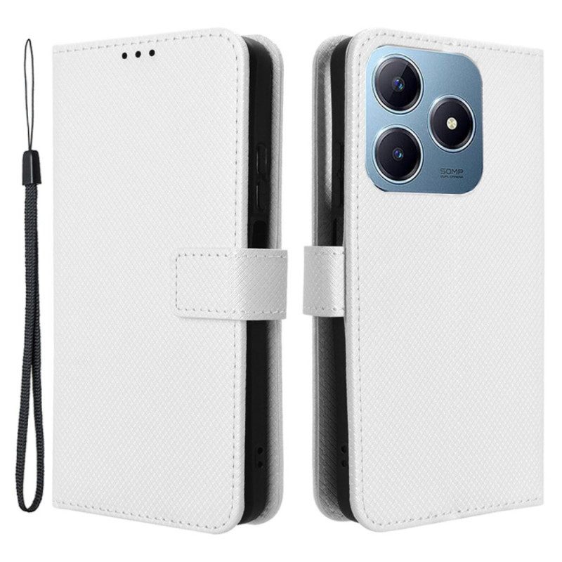 Lederhüllen Realme C61 Handyhülle Gepunkteter Riemen