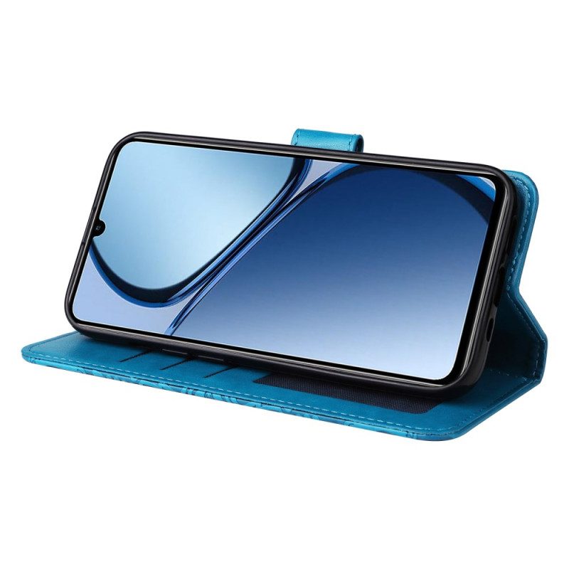 Lederhüllen Realme C61 Handyhülle Sonnenblumenmuster