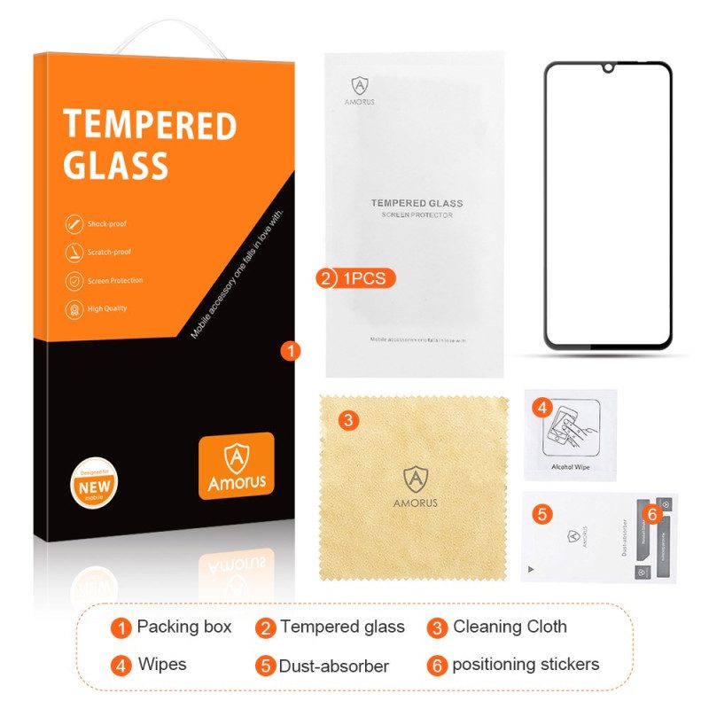 Vollflächige Displayschutzfolie Aus Gehärtetem Glas Für Realme Note 60x / C63 / C61 Amorus