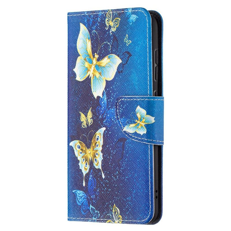 Flip Case Für Samsung Galaxy S21 FE Schmetterlingskönige
