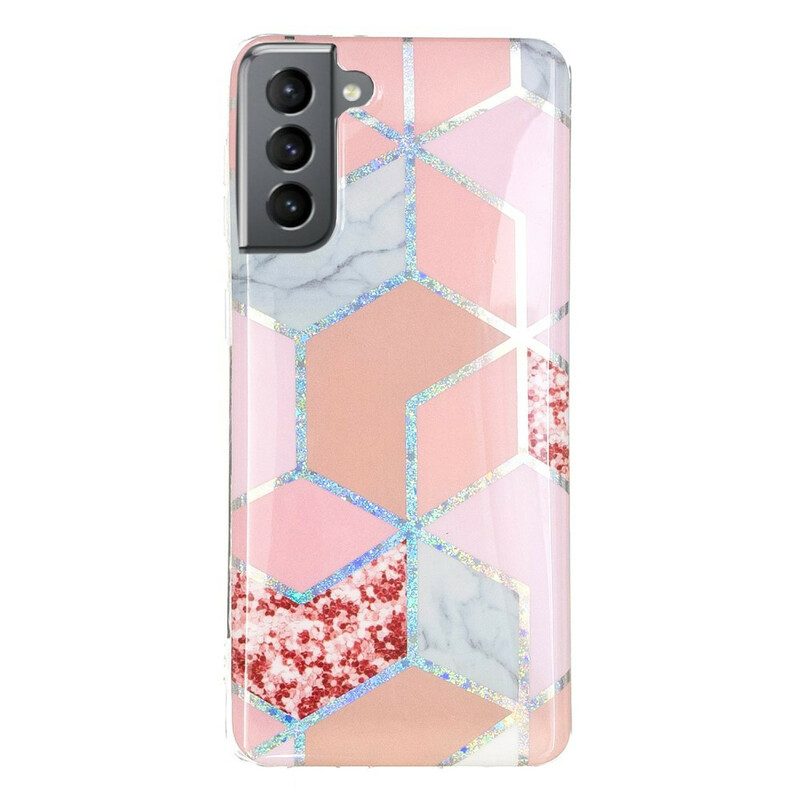 Handyhülle Für Samsung Galaxy S21 FE Glitzer-design-marmor