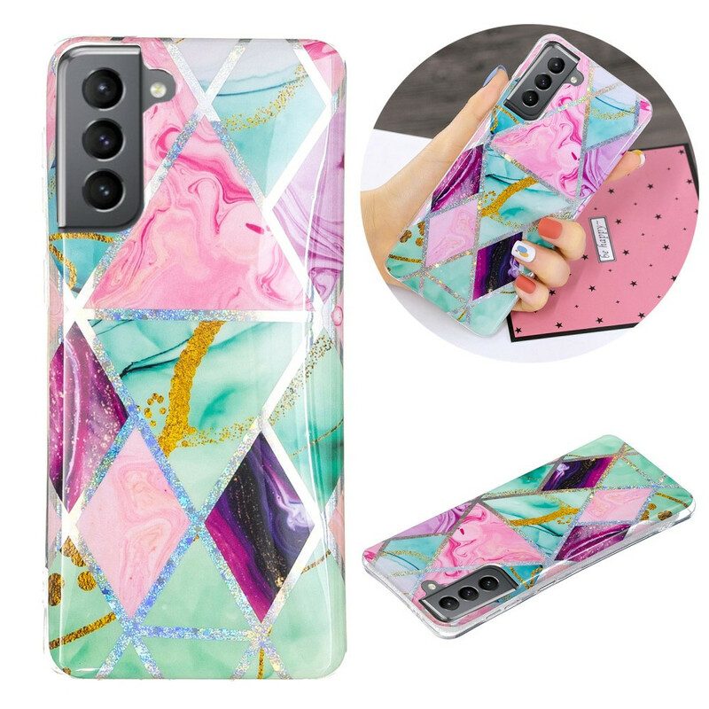 Handyhülle Für Samsung Galaxy S21 FE Glitzer-design-marmor
