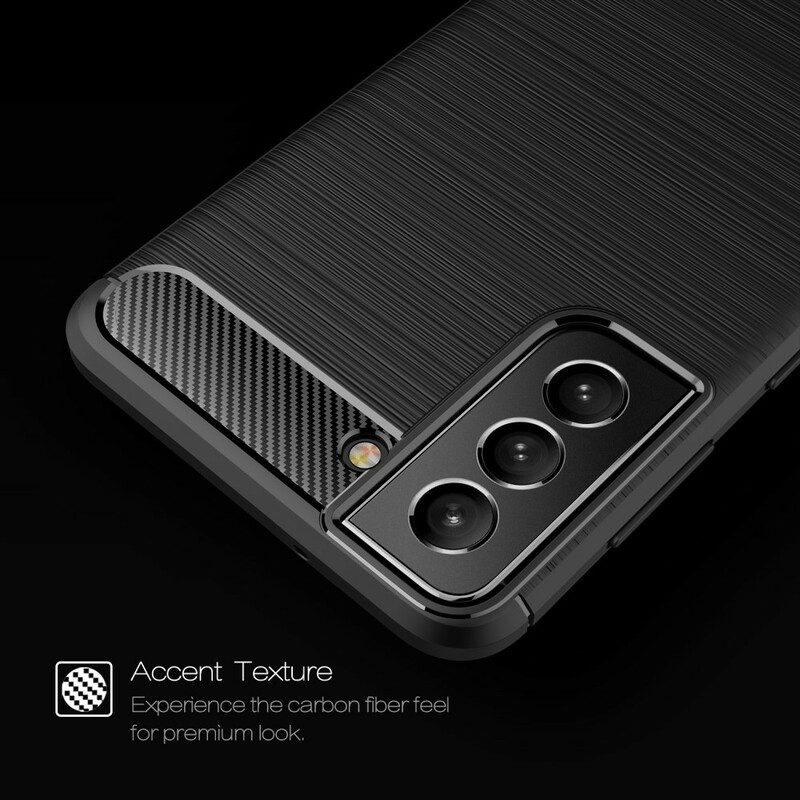 Hülle Für Samsung Galaxy S21 FE Gebürstete Kohlefaser