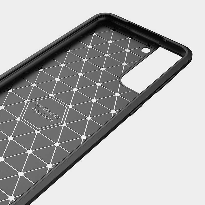 Hülle Für Samsung Galaxy S21 FE Gebürstete Kohlefaser