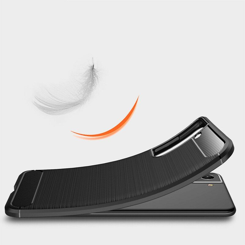 Hülle Für Samsung Galaxy S21 FE Gebürstete Kohlefaser
