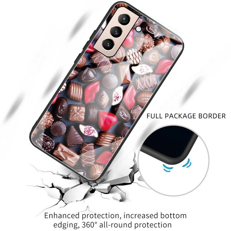 Hülle Für Samsung Galaxy S21 FE Schokoladengehärtetes Glas