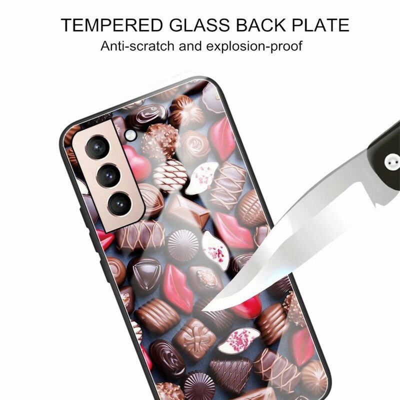 Hülle Für Samsung Galaxy S21 FE Schokoladengehärtetes Glas