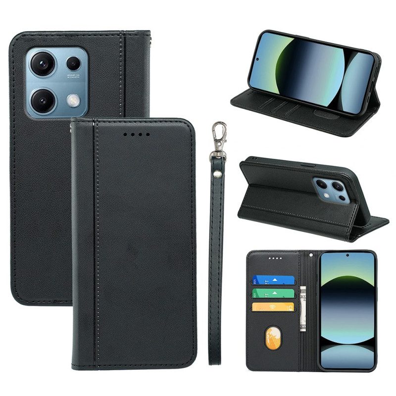 Flip Case Für Xiaomi Redmi Note 14s Paspelierung Mit Riemen