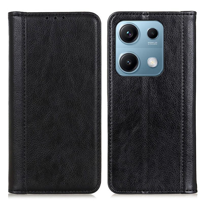 Flip Case Für Xiaomi Redmi Note 14s Spaltleder In Litschi-optik