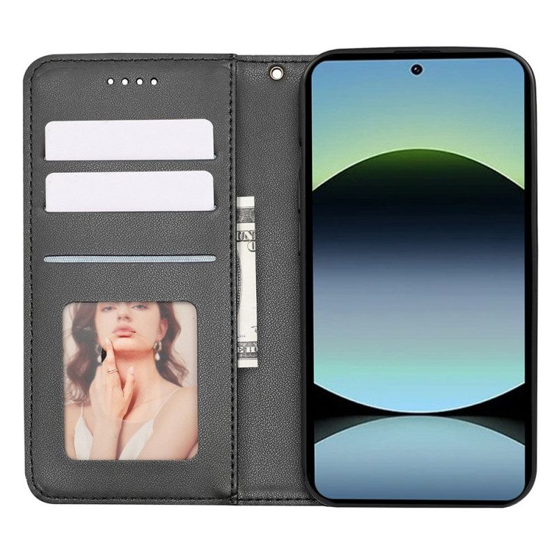Flip Case Xiaomi Redmi Note 14s Handyhülle Kariertes Muster Mit Riemen