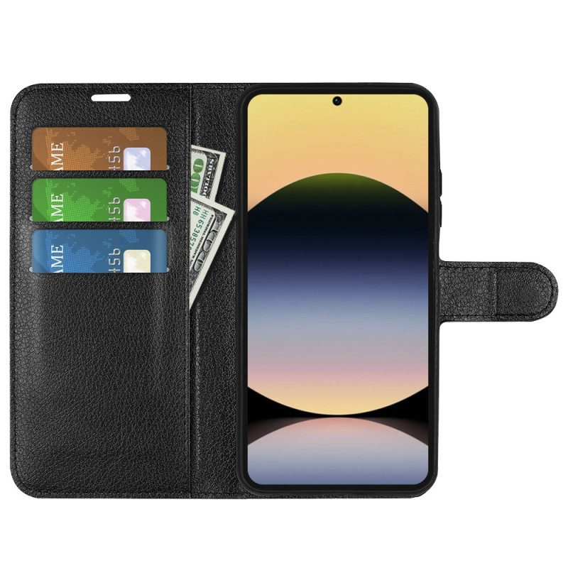 Lederhüllen Für Xiaomi Redmi Note 14s Klassisches Litschi-kunstleder