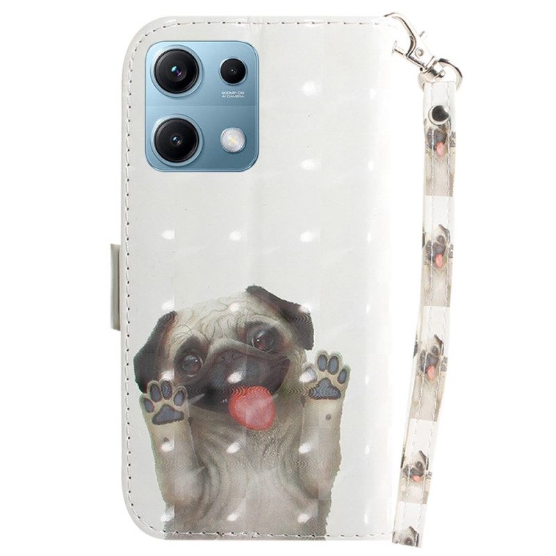 Lederhüllen Für Xiaomi Redmi Note 14s Mops Mit Umhängeband