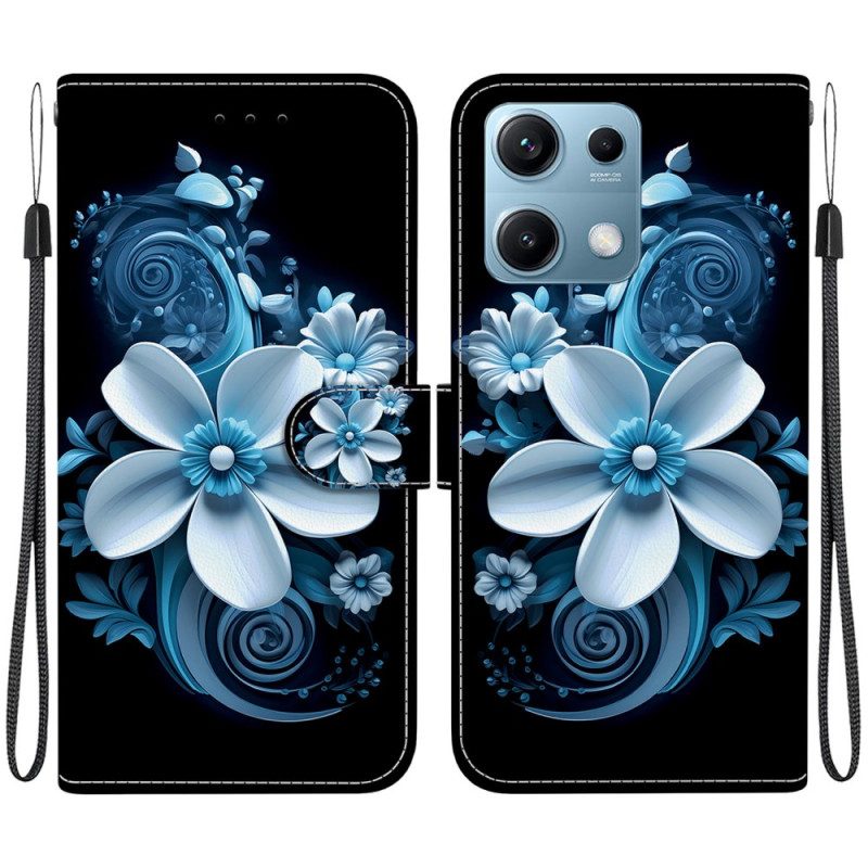 Lederhüllen Xiaomi Redmi Note 14s Handyhülle Schwarze Orchidee