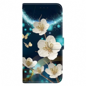 Lederhüllen Xiaomi Redmi Note 14s Magnolienmuster