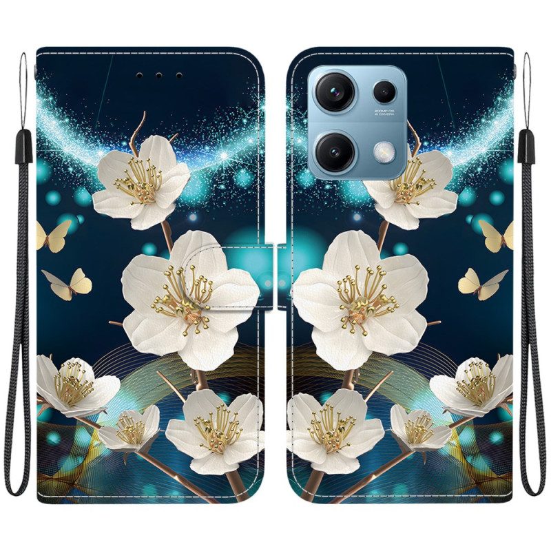 Lederhüllen Xiaomi Redmi Note 14s Magnolienmuster