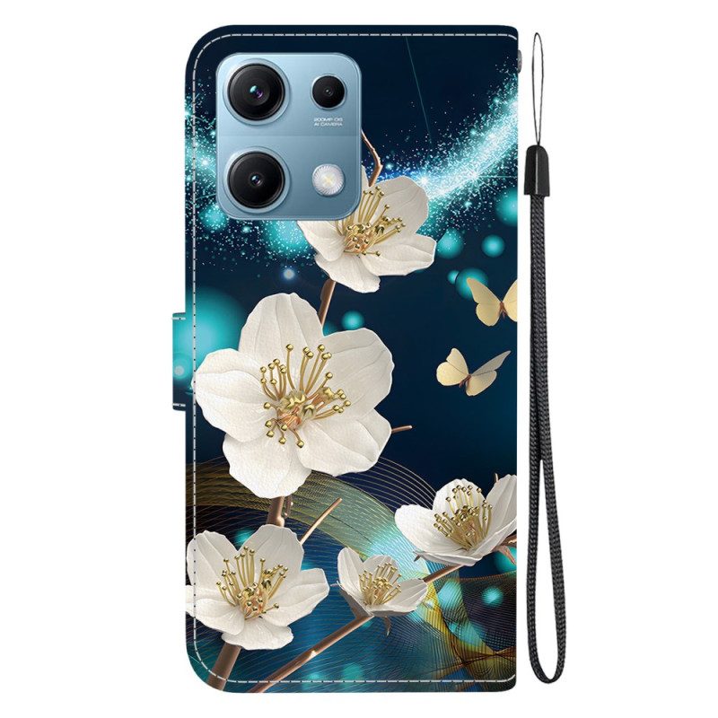 Lederhüllen Xiaomi Redmi Note 14s Magnolienmuster