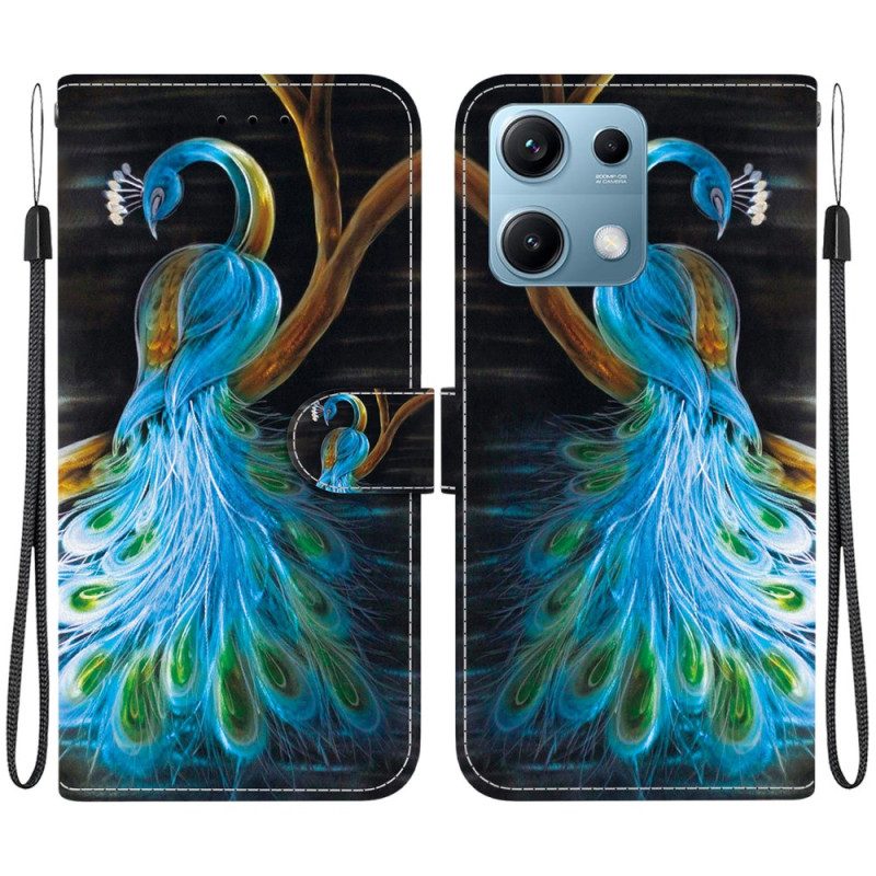 Lederhüllen Xiaomi Redmi Note 14s Pfauenmuster