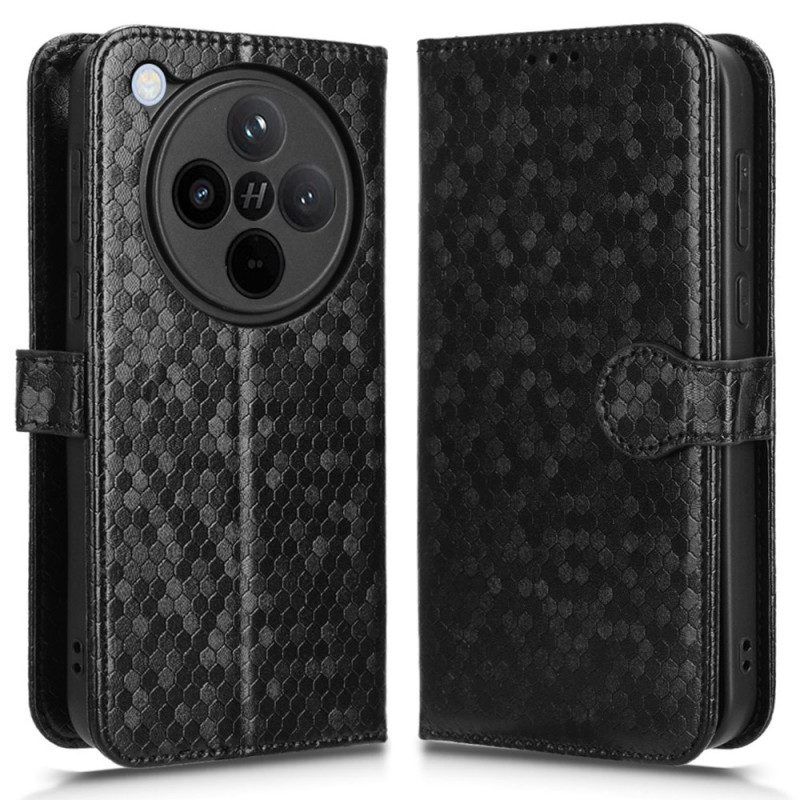 Lederhüllen Für Oppo Find X8 Glänzende Riemenpunkte