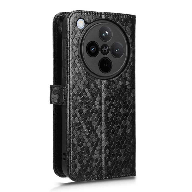 Lederhüllen Für Oppo Find X8 Glänzende Riemenpunkte