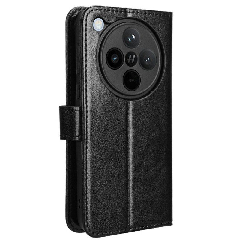 Lederhüllen Für Oppo Find X8 Glänzendes Kunstleder