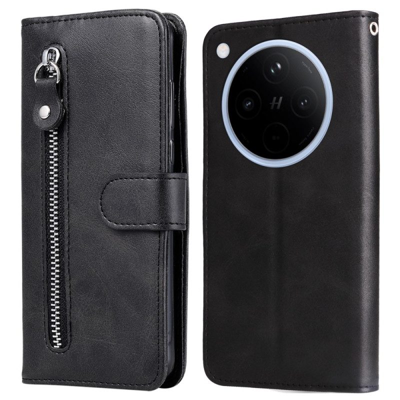Lederhüllen Für Oppo Find X8 Reißverschlusstasche