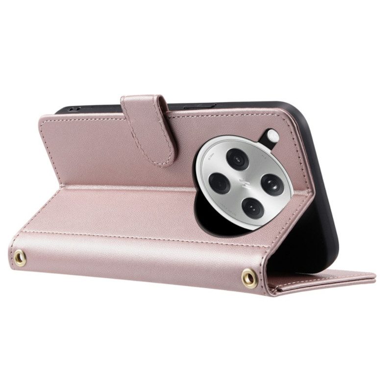 Lederhüllen Oppo Find X8 Handyhülle Gesteppt Mit Riemen Und Schulterriemen