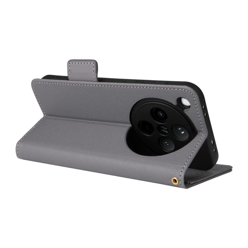 Lederhüllen Oppo Find X8 Litschi-farbener Riemen Aus Kunstleder