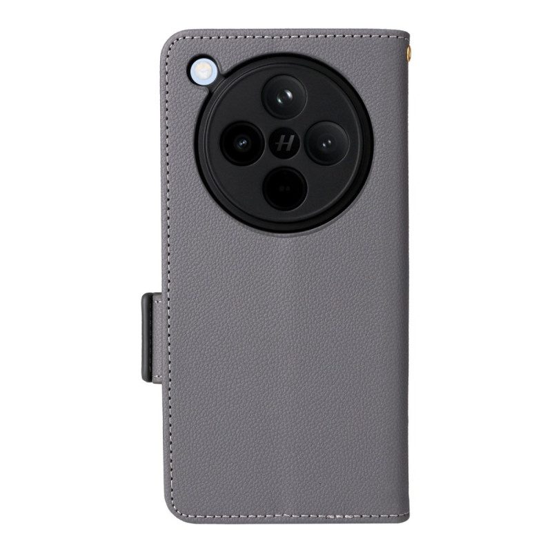 Lederhüllen Oppo Find X8 Litschi-farbener Riemen Aus Kunstleder