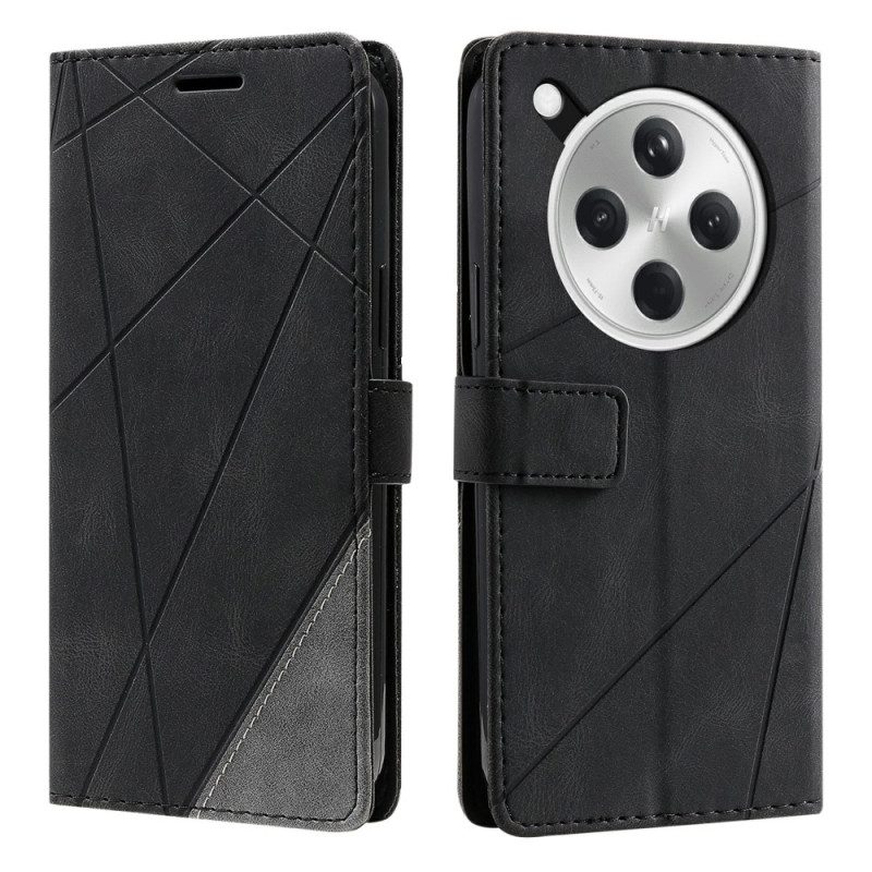 Lederhüllen Oppo Find X8 Zweifarbig Gestreift Muster