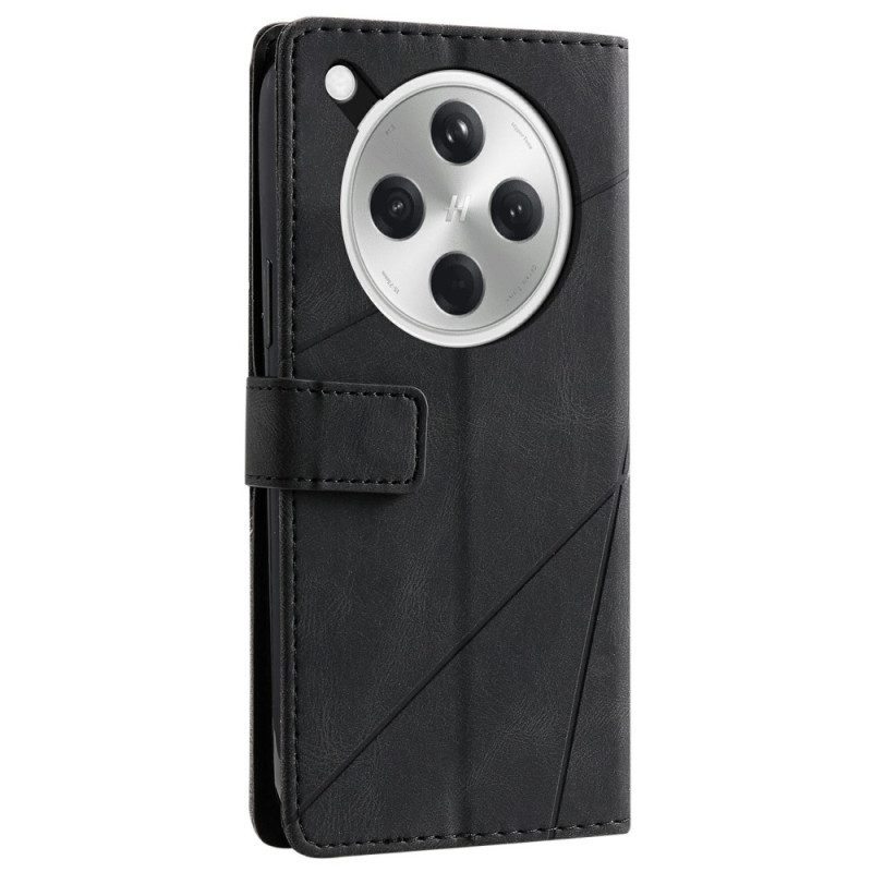 Lederhüllen Oppo Find X8 Zweifarbig Gestreift Muster