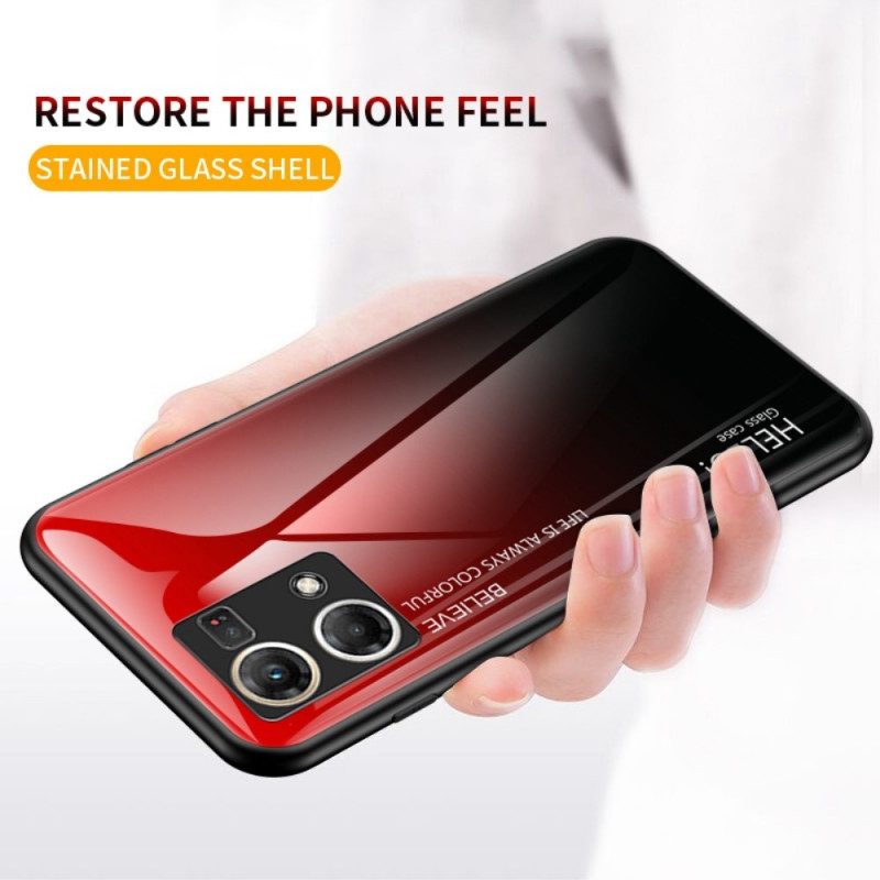 Hülle Für Oppo Reno 7 Gehärtetes Glas Hallo