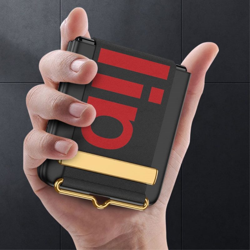 Handyhülle Für Samsung Galaxy Z Flip 3 5G Flip Case Gehärtetes Glas Und Armband Mit Den Buchstaben Gkk